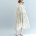 baggy off white Midi linen silk blended dresses Loose fitting casual dress fine tie waist long sleeve o neck baggy dresses baggy off white Midi linen silk blended dresses Loose fitting casual dress fine tie waist long sleeve o neck baggy dresses