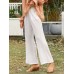 Women Solid Color Relaxed Fit Plain Drawstring Flare Leg Pants Women Solid Color Relaxed Fit Plain Drawstring Flare Leg Pants