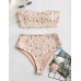 Strapless Flora Printed High Waist Bikini Strapless Flora Printed High Waist Bikini
