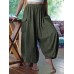 Women Cotton Solid Color Pocket Elastic Waist Harem Pants Women Cotton Solid Color Pocket Elastic Waist Harem Pants
