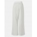 Women Solid Color Relaxed Fit Plain Drawstring Flare Leg Pants Women Solid Color Relaxed Fit Plain Drawstring Flare Leg Pants