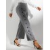 Solid Color High Waist Side Button Trim Loose Casual Pants For Women Solid Color High Waist Side Button Trim Loose Casual Pants For Women