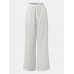 Women Solid Color Relaxed Fit Plain Drawstring Flare Leg Pants Women Solid Color Relaxed Fit Plain Drawstring Flare Leg Pants