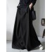 Women Solid Color Full Length Casual Wide Leg Pants With Pocket Women Solid Color Full Length Casual Wide Leg Pants With Pocket